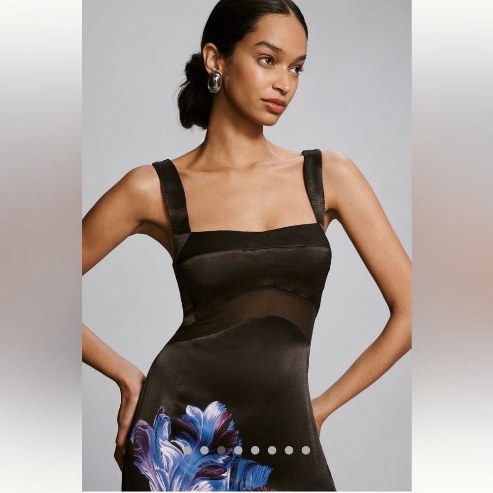 🌟LAST ONE🌟 ANTHROPOLOGIE NWT SLEEVELESS FLORAL SLIM MAXI DRESS Size 6. - Picture 4 of 13